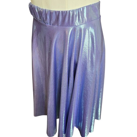 Shimmering Metallic Purple A-Line Skirt Dance Costume Size 8 JJ4029 - Picture 3 of 4